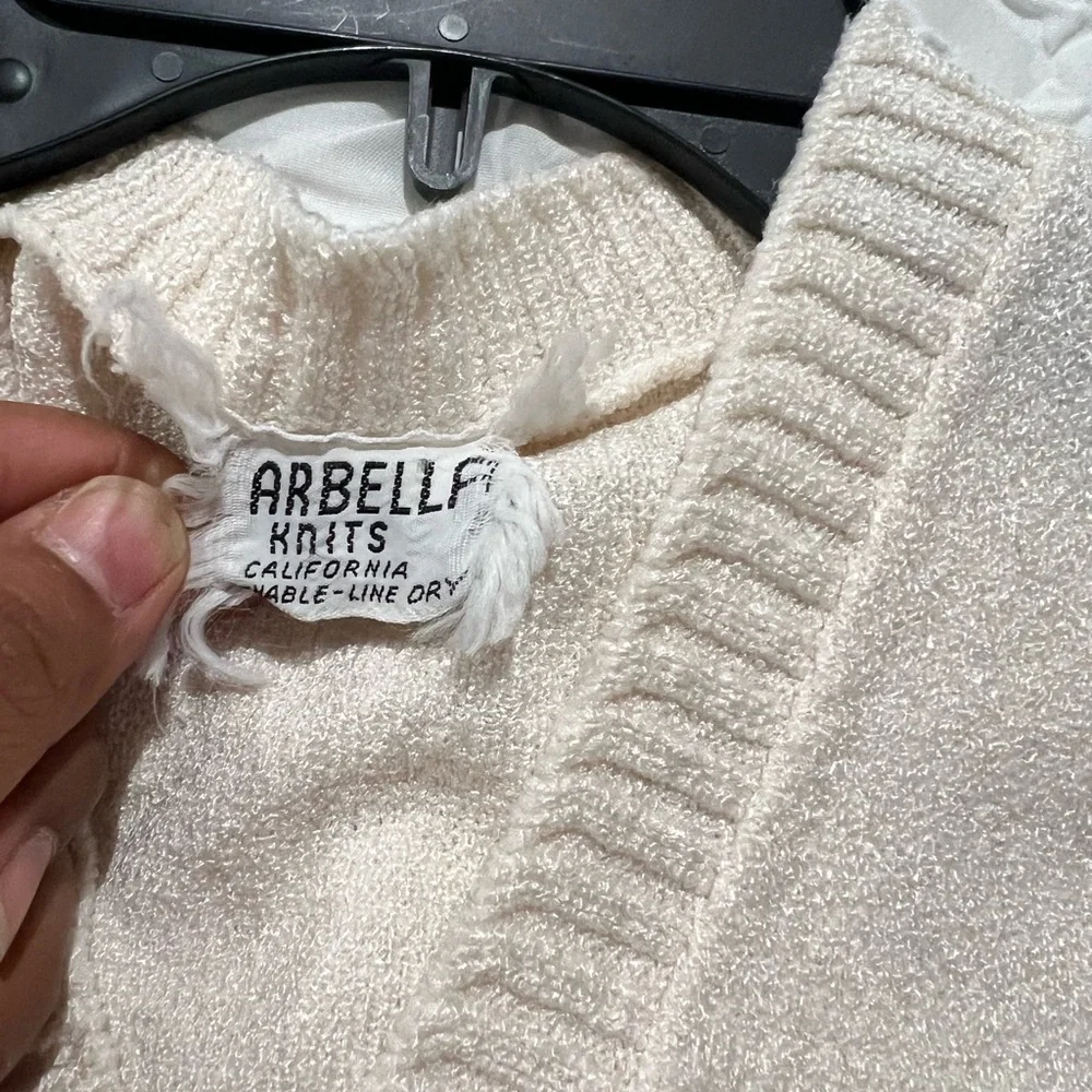 Arbella Knits California Shable -Line Dry Cream Knit Sweater with Butterfly - Picture 7 of 7